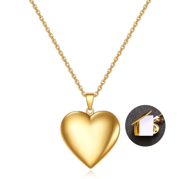 Retro Creative Commemorative Open Heart-shaped Pendant Titanium Steel Love Necklace