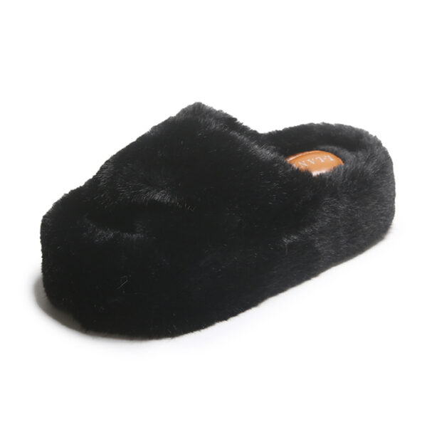 Cross Fluffy Slippers Women's Thickened Warm - Image 5