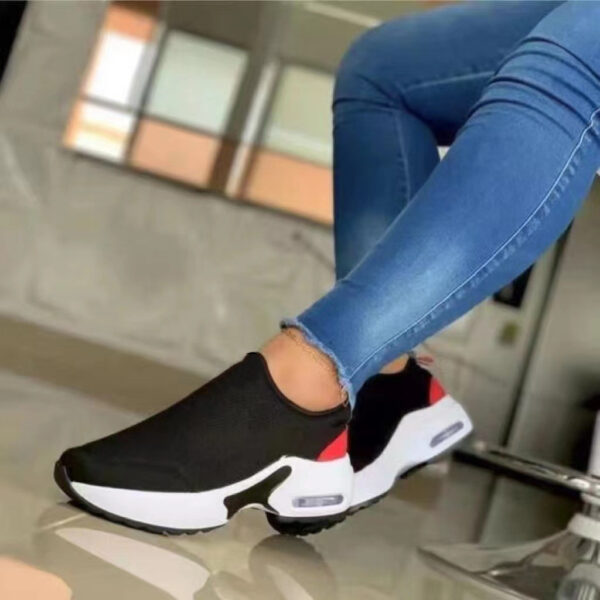 Women's Fashion Stretch Round Toe Knit Sneakers - Image 2