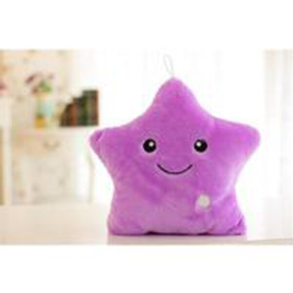 Clearance 34CM Colorful Luminous Five-pointed Star Pillow Plush Toy Best Decoration - Image 2