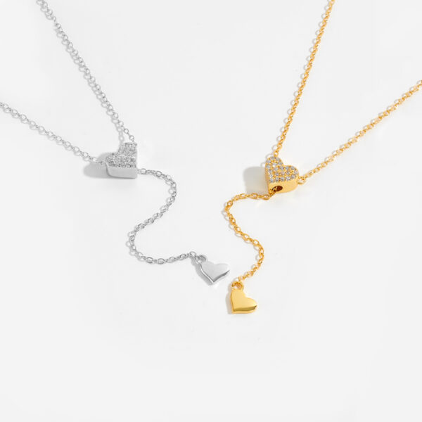 925 Sterling Silver Pull-out Love Y Necklace - Image 2
