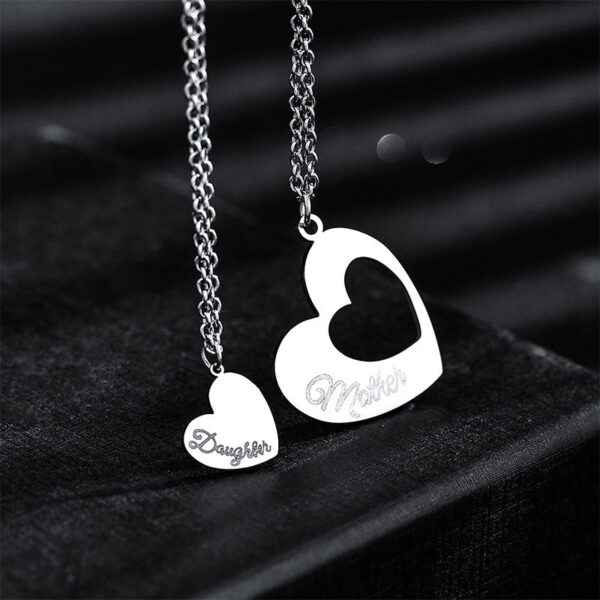 Heart-shaped Stitching Stainless Steel Necklace - Image 2