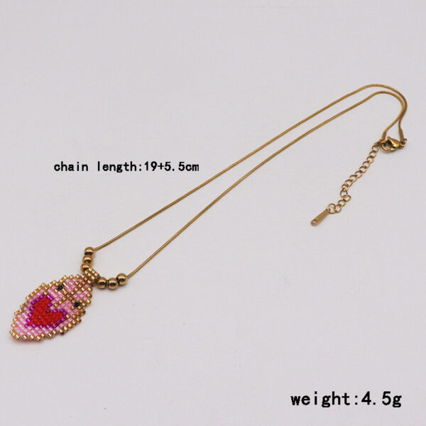 Ethnic I Love Tag Stainless Steel Necklace Handmade - Image 6