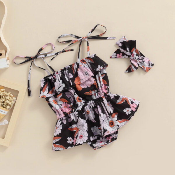 Baby Jumpsuit Floral Strap Baby's Gown - Image 6