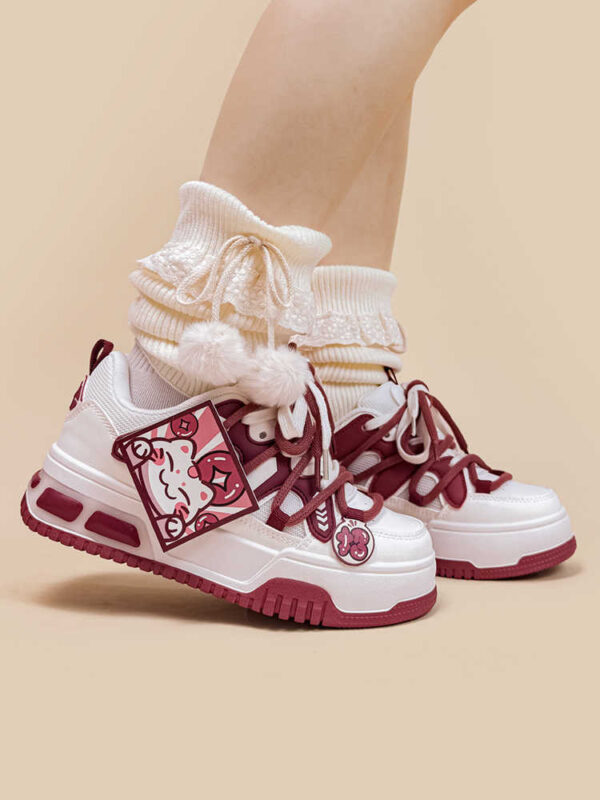 Red Board Women's Sports Leisure Platform Bread Shoes - Image 2