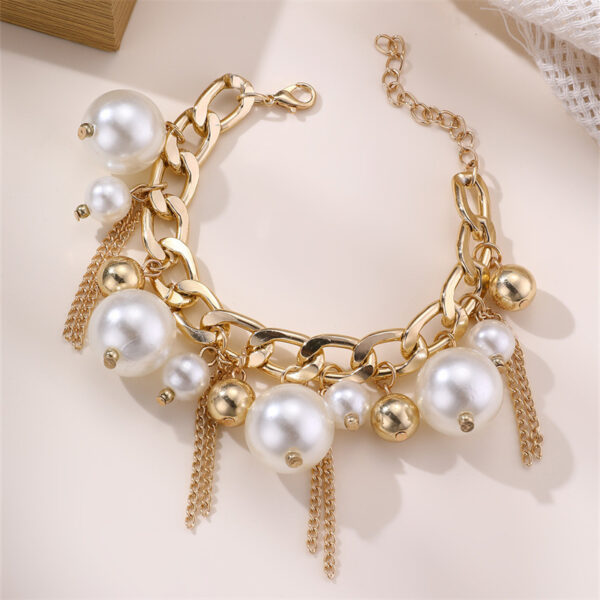Exaggerated Long Tassel Women's Necklace Big Pearl - Image 10