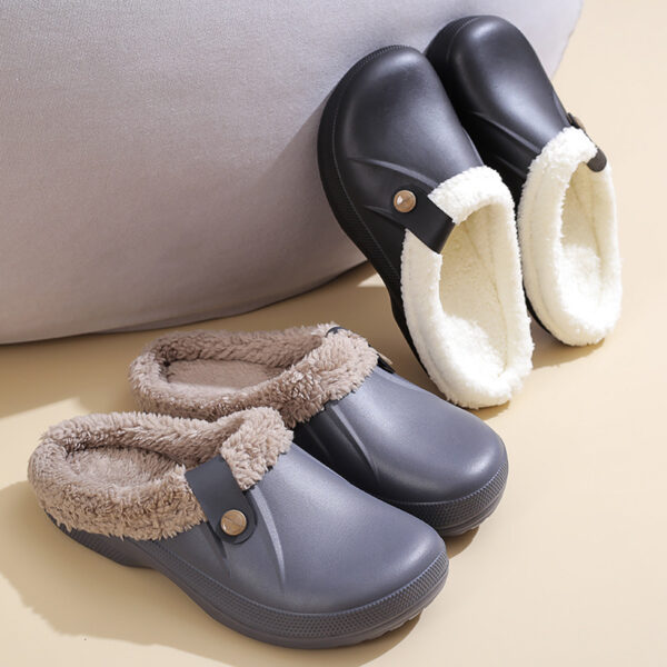Female Plus Size Fleece-lined Home Cotton Slippers - Image 7