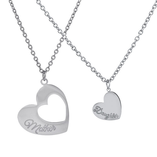 Heart-shaped Stitching Stainless Steel Necklace - Image 6