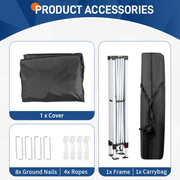 6X6ft Dark Gray Bevel, No Enclosure, Folding Shed, Oxford Cloth, Sprayed Iron Pipe, Portable - Image 10