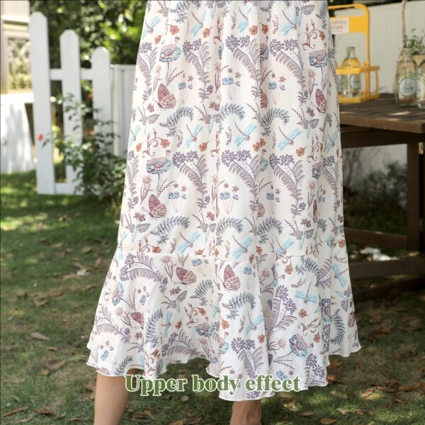 Women's Square Neck Long Sleeved Printed Dress - Image 8