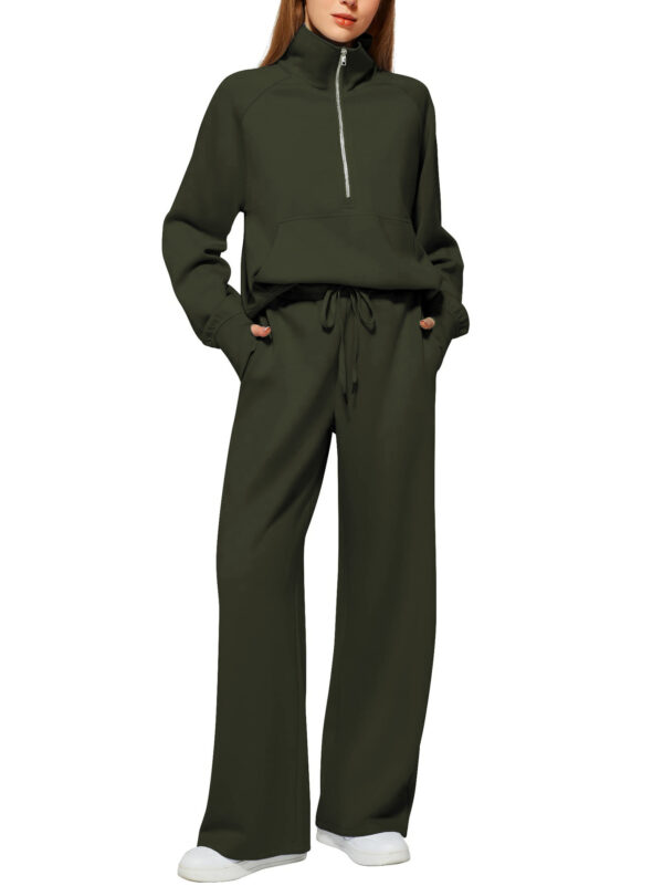 Solid Color Long-sleeved Sweater Trousers Suit Women's Suit - Image 5