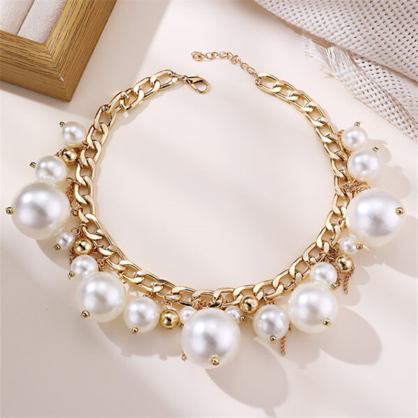 Exaggerated Long Tassel Women's Necklace Big Pearl - Image 8