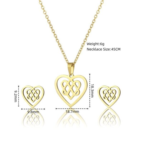European And American New Dragonfly Pendant Stainless Steel Necklace And Earring Suit - Image 10