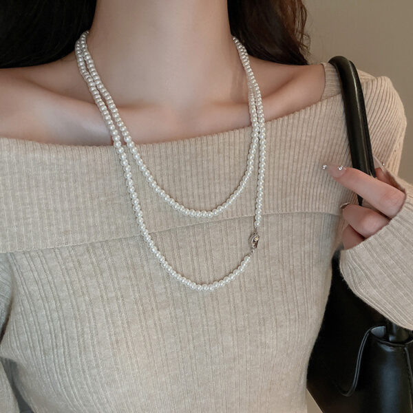 Irregular Long Pearl Necklace Niche - Image 9