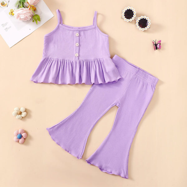 Girls' Tricolor Overall Dress Set - Image 3