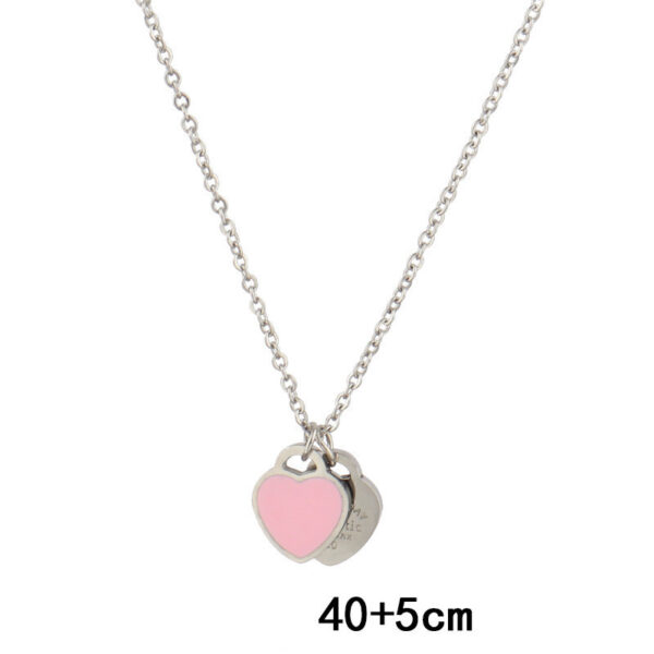Necklace Love Enamel Heart Pendant Titanium Steel - Image 7