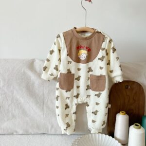 Waffle Bear Cute Pocket Bodysuit