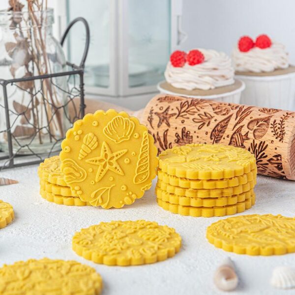 Cartoon Ocean Embossed Rolling Pin Household Baking Tool - Image 8