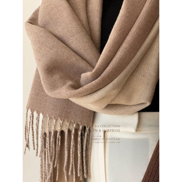 Double-sided Artificial Australian Wool Scarf Shawl - Image 8