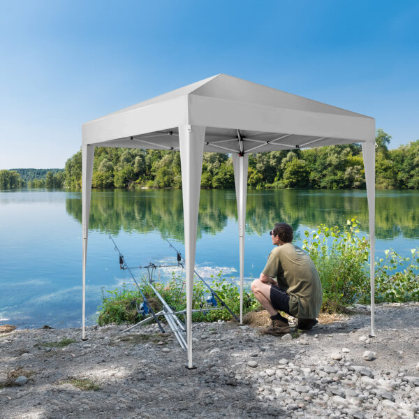 6.5x6.5ft White, No Surrounding Cloth, Folding Shed Oxford Cloth Sprayed Iron Pipe Portable - Image 3