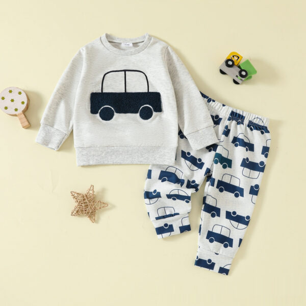 Long Sleeve Cotton Trousers Two-piece Sweater - Image 3