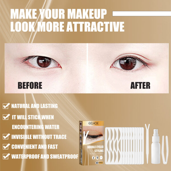 Double Eyelid Stickers Eye Beauty Tape Lace Mesh Invisible - Image 4