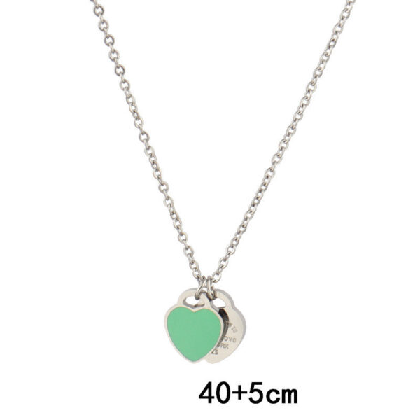 Necklace Love Enamel Heart Pendant Titanium Steel - Image 6