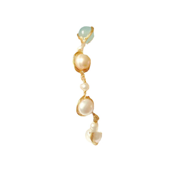 14k Gold Wrapped Yarn Hand-made Sapphire Bracelet - Image 5