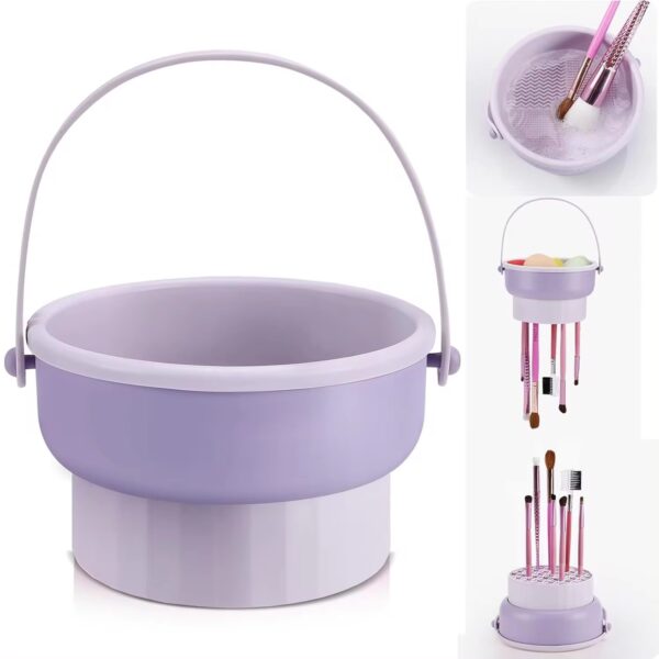 Makeup Brush Cleaning Bowl Beauty Egg Cleaning Tool Storage Set Brush Powder Puff Dry Cleaning Silicone Drying Shelf - Image 8