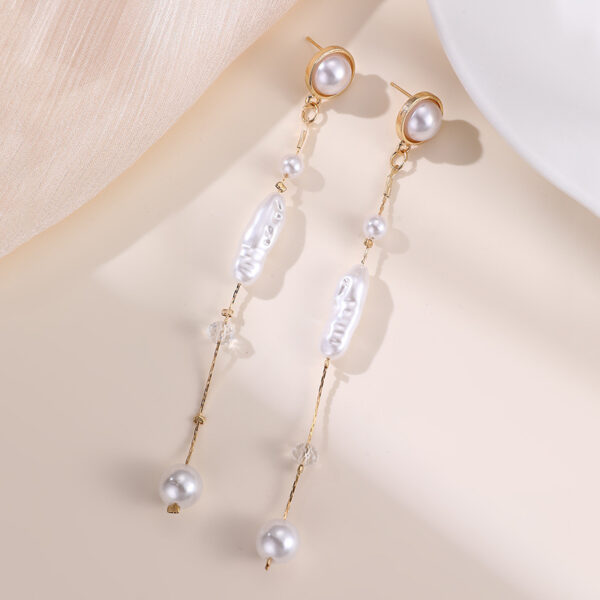 Exaggerated Long Tassel Women's Necklace Big Pearl - Image 7
