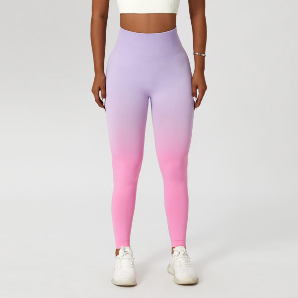 Gradient Fitness High Waist Sportswear Tight Outdoor Pants - Image 2