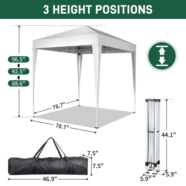 6.5x6.5ft White, No Surrounding Cloth, Folding Shed Oxford Cloth Sprayed Iron Pipe Portable - Image 10