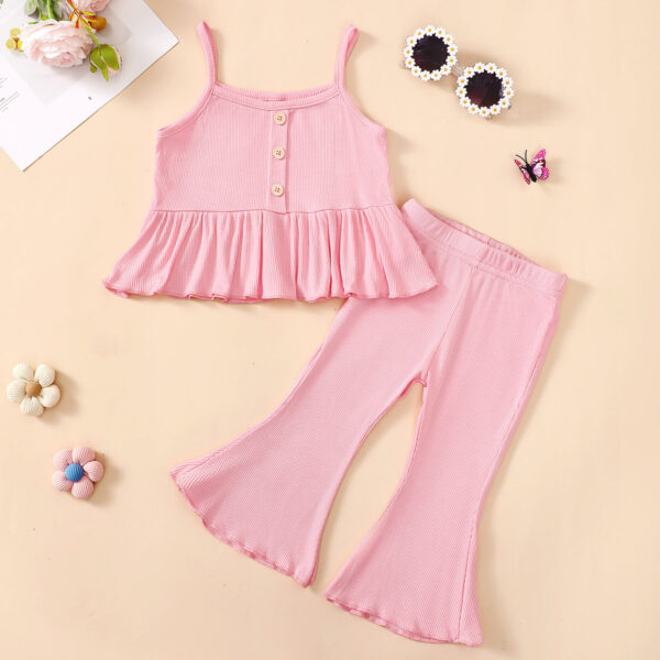 Girls' Tricolor Overall Dress Set - Image 6