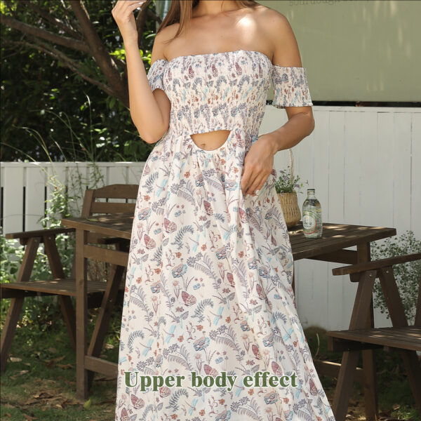 Women's Off Shoulder Strapless Floral Dress - Image 9