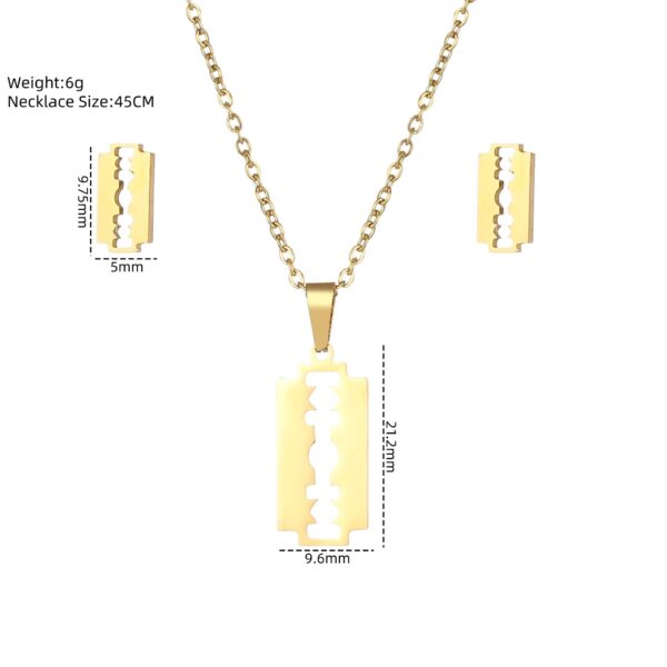 European And American New Dragonfly Pendant Stainless Steel Necklace And Earring Suit - Image 2
