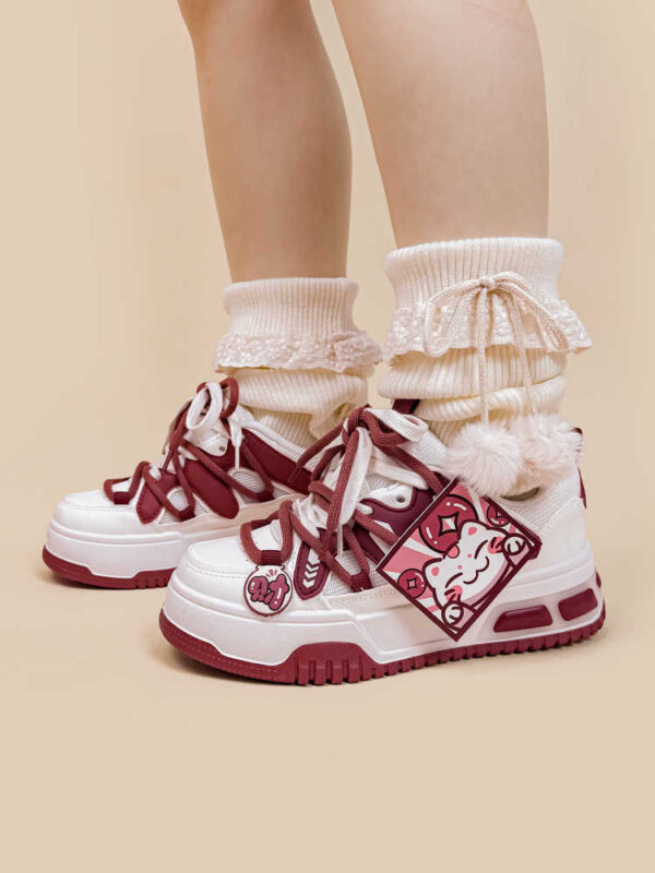 Red Board Women's Sports Leisure Platform Bread Shoes - Image 5