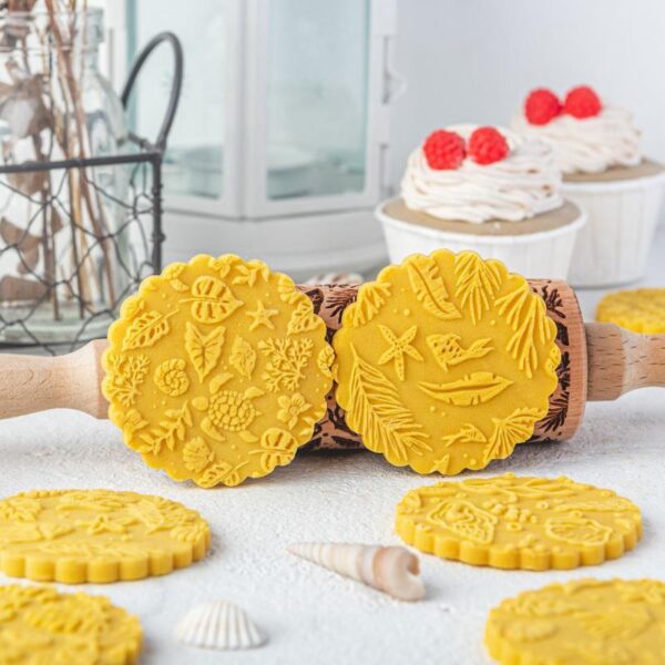 Cartoon Ocean Embossed Rolling Pin Household Baking Tool - Image 4