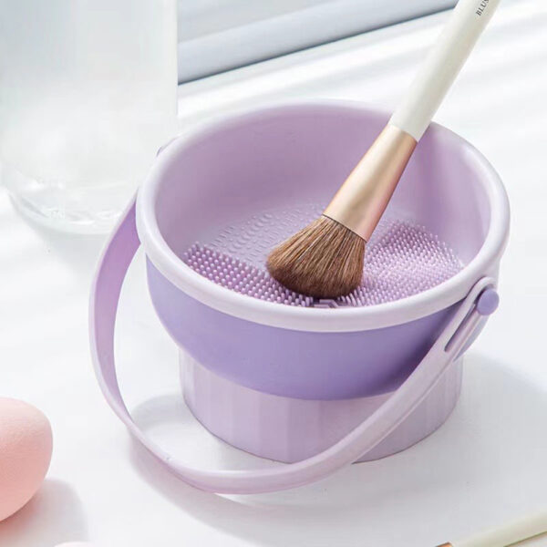 Makeup Brush Cleaning Bowl Beauty Egg Cleaning Tool Storage Set Brush Powder Puff Dry Cleaning Silicone Drying Shelf - Image 5