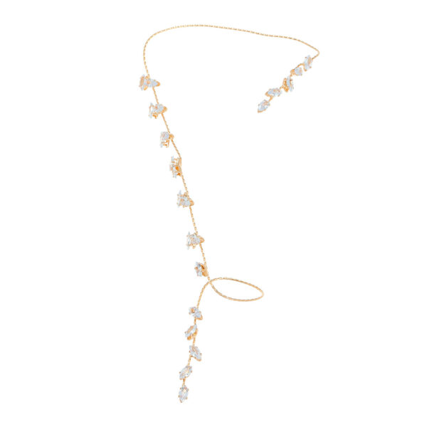 Fashion Simple Zircon Leaves Finger Chain - Image 9