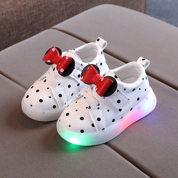 Light-up Shoes Girls Bowknot LED Light-up Shoes Breathable Baby Girls Shoes - Image 6